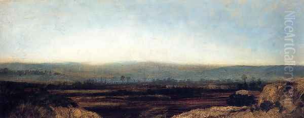 Panoramic Landscape on the Outskirts of Paris Oil Painting by Etienne-Pierre Theodore Rousseau