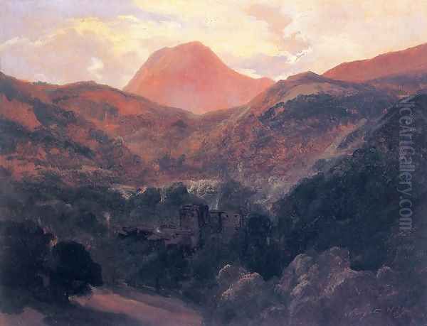 View of the Puy de Dome and Royat Oil Painting by Etienne-Pierre Theodore Rousseau