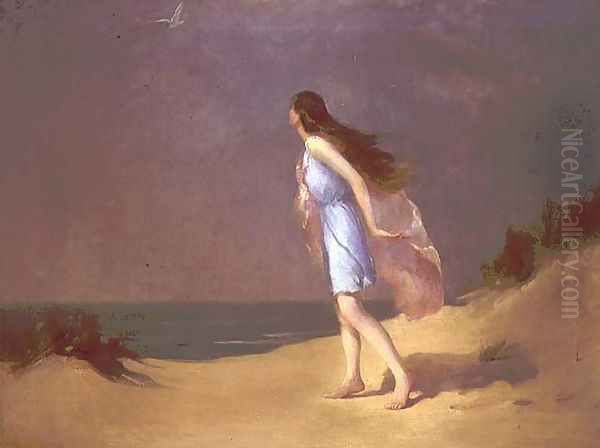 Girl on the beach by Frank Richards