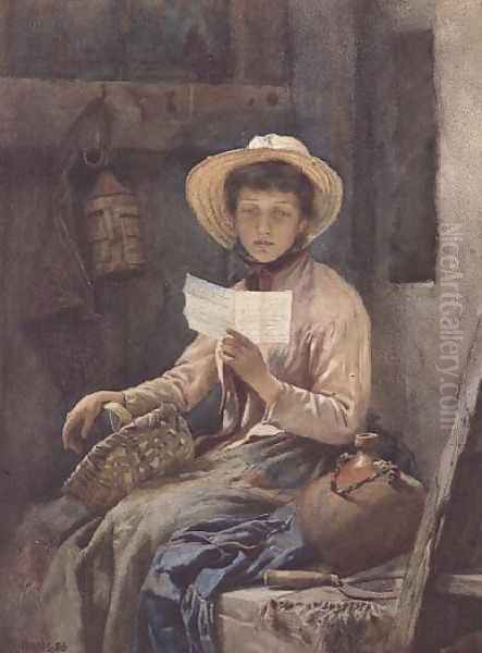 The Love Letter, 1886 Oil Painting by Frank Richards