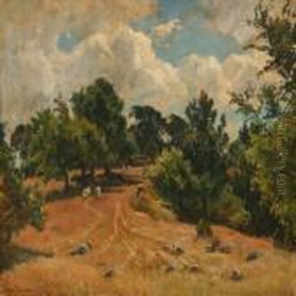 Farebakken Ved Aunso Oil Painting by Viggo Christian Frederick Pedersen