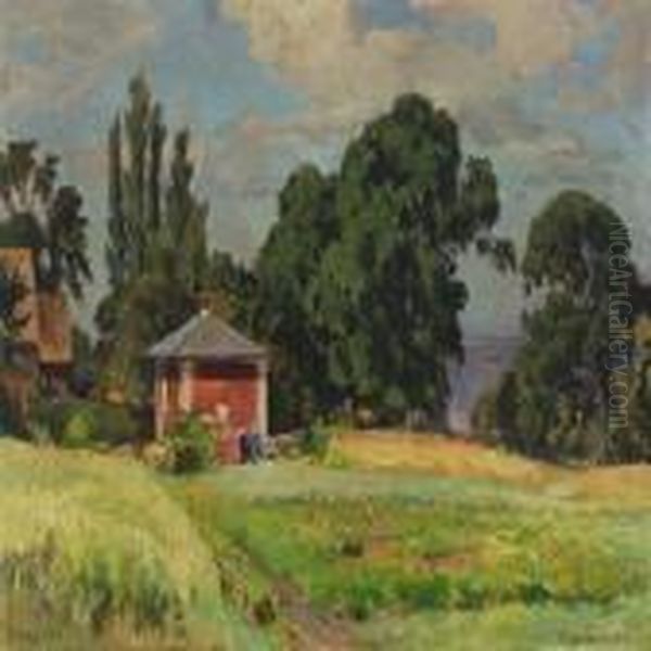 Malerhuset Ved Haga Oil Painting by Viggo Christian Frederick Pedersen