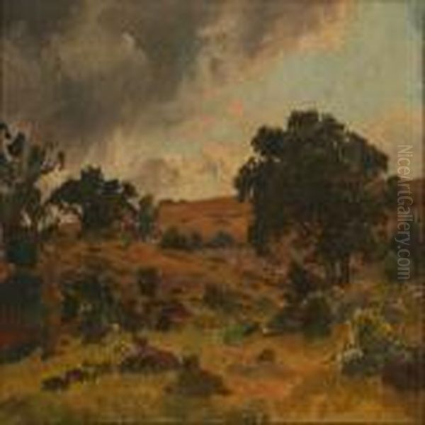 Landscape From Mols,denmark Oil Painting by Viggo Christian Frederick Pedersen