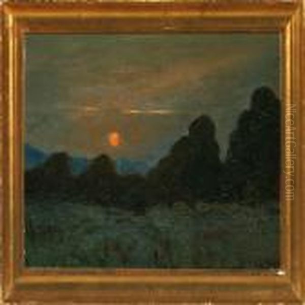 Sunset At Kullen,sweden Oil Painting by Viggo Christian Frederick Pedersen