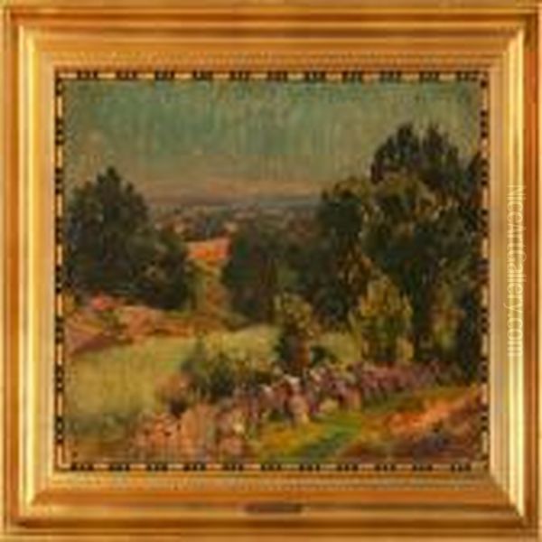 Summer Landscape Frakullen, Sweden Oil Painting by Viggo Christian Frederick Pedersen