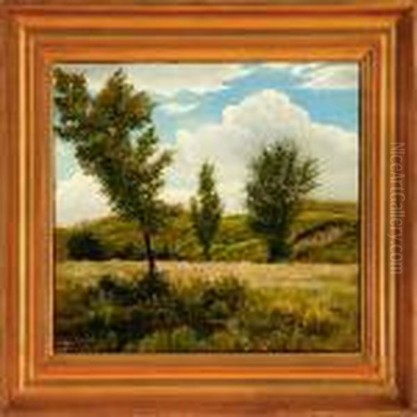 A German Summerlandscape From Bad Lippspringe Oil Painting by Viggo Christian Frederick Pedersen