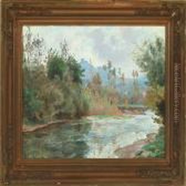 Landscape From Sora Oil Painting by Viggo Christian Frederick Pedersen