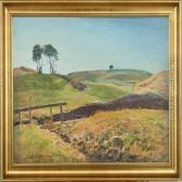 Landscape By Lisedal Oil Painting by Viggo Christian Frederick Pedersen