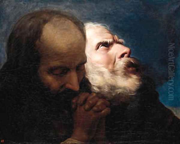 Joseph of Arimathea and Nicodemus Oil Painting by Jean-Baptiste Regnault