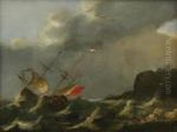 Seascape Oil Painting by Bonaventura, the Elder Peeters