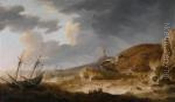 Schiffe In Seenot Oil Painting by Bonaventura, the Elder Peeters