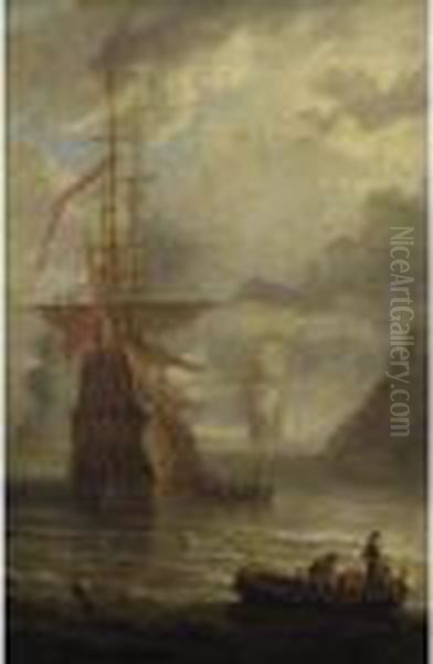 Ships In Harbor Oil Painting by Bonaventura, the Elder Peeters