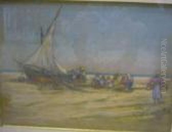 Le Retour De Lapeche Oil Painting by Auguste Pegurier