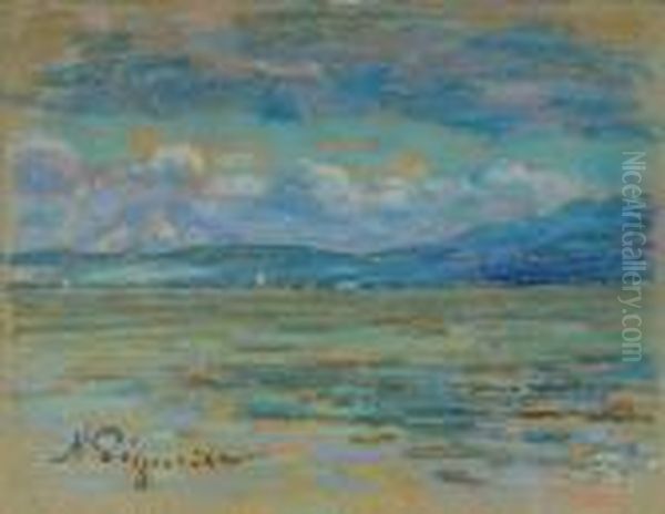 La Baie De Saint-tropez Oil Painting by Auguste Pegurier