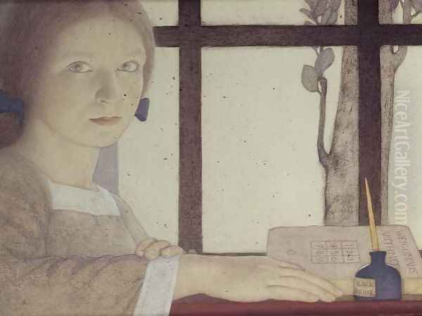 Lesson Time, 1921 Oil Painting by Frederick Cayley Robinson