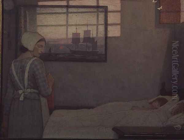 A Summer Evening, c.1925 Oil Painting by Frederick Cayley Robinson