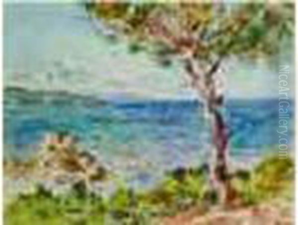 Pins Au Bord De Mer Oil Painting by Auguste Pegurier