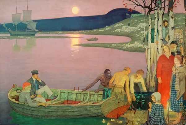 The Call of the Sea, 1925 Oil Painting by Frederick Cayley Robinson