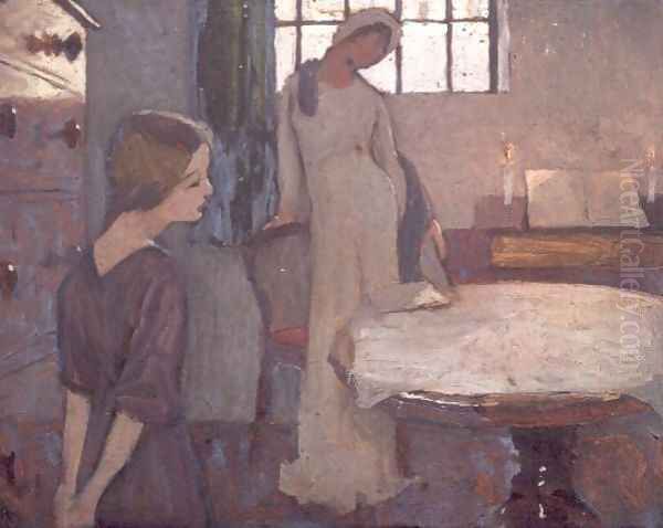 Study for A Winters Evening II, c.1900 Oil Painting by Frederick Cayley Robinson