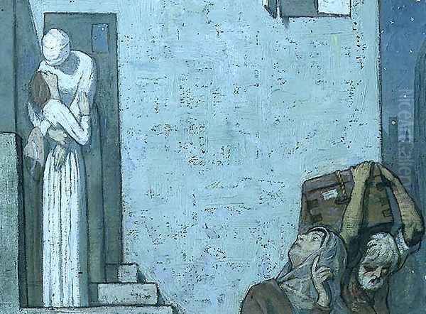 Sketch for The Farewell, 1907 Oil Painting by Frederick Cayley Robinson