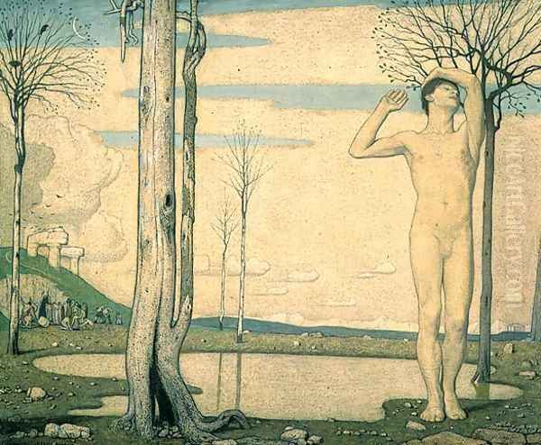 Youth, 1923 Oil Painting by Frederick Cayley Robinson