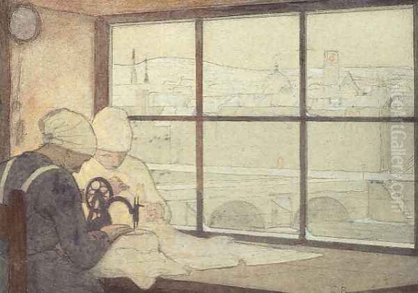 The Vigil Oil Painting by Frederick Cayley Robinson