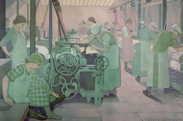 British Industries - Cotton, c.1923-4 Oil Painting by Frederick Cayley Robinson