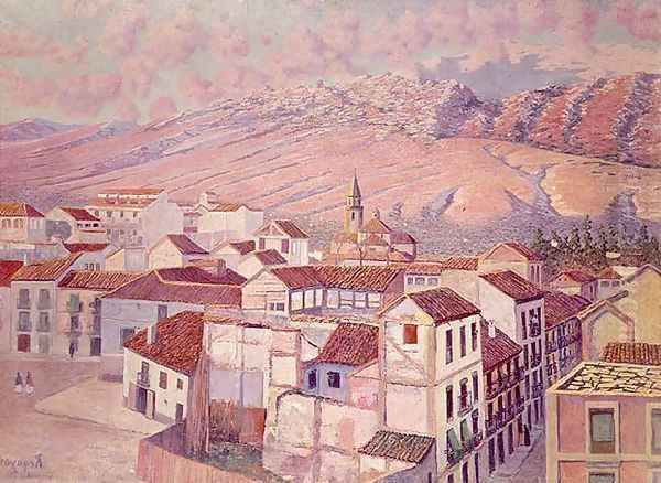 View of Granada Oil Painting by Dario de Regoyos y Valdes