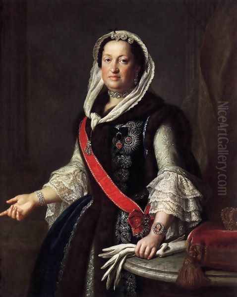 Queen Maria Josepha, Wife of King Augustus III of Poland 1755 Oil Painting by Pietro Antonio Rotari