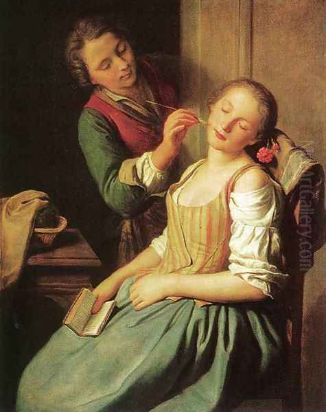 Sleeping Girl Oil Painting by Pietro Antonio Rotari