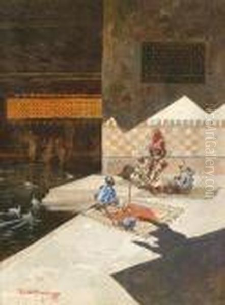 Orientalisches Bad Oil Painting by Carlo Pellegrini