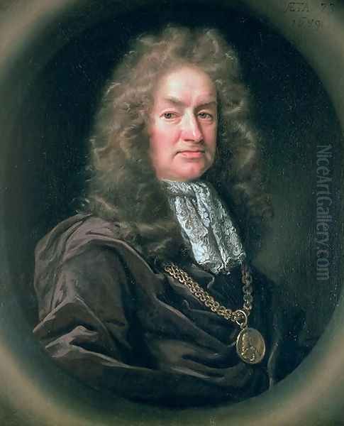 Portrait of Elias Ashmole 1617-92 English antiquary, 1689 Oil Painting by John Riley