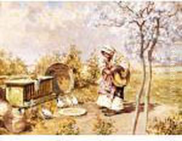 Campagna Di Siviglia Oil Painting by Carlo Pellegrini