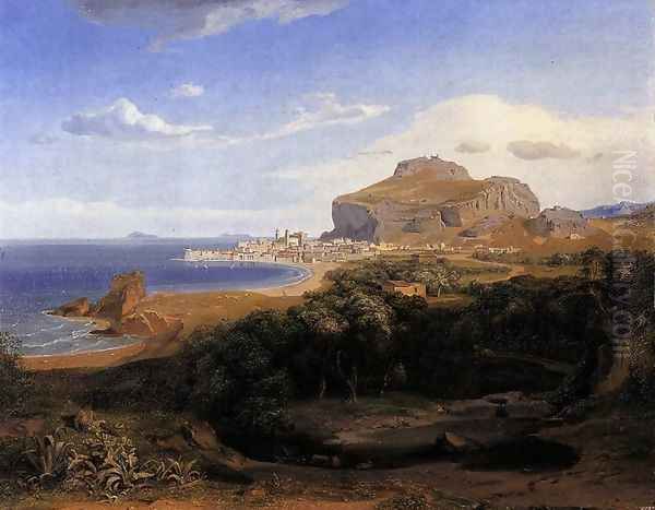 Cefalu 1830 Oil Painting by Carl Rottmann