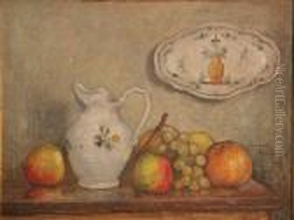 Vieille Faience Et Fruits Oil Painting by Leonce Pelletier