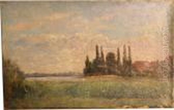 Pouilly, Paysage De Riviere Oil Painting by Leonce Pelletier