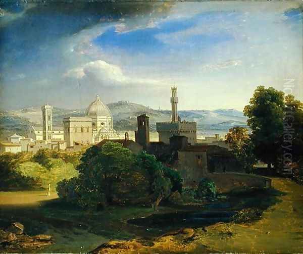 View over Florence, c.1829 Oil Painting by Carl Rottmann