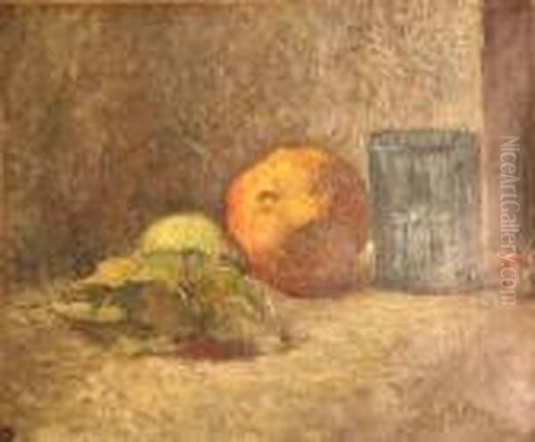 Nature Morte Aux Fruits Et Au Verre Oil Painting by Leonce Pelletier