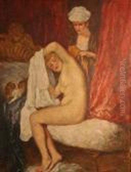 Femme A La Toilette D'apres Watteau Oil Painting by Leonce Pelletier