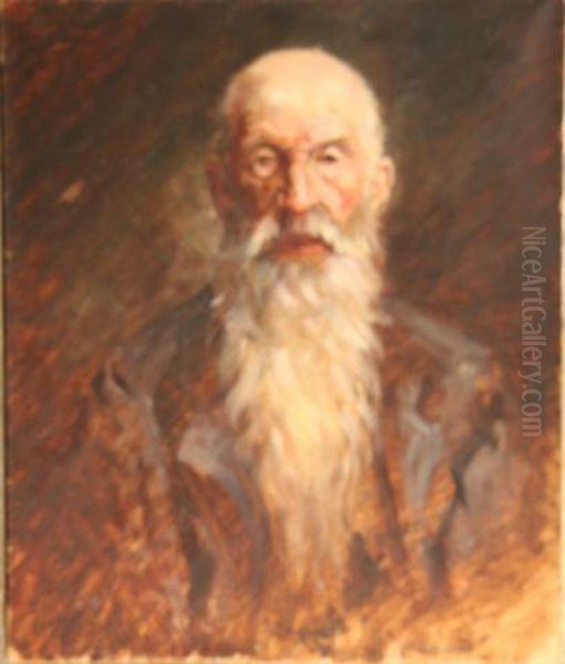 Portrait De Vieillard A La Barbe Oil Painting by Leonce Pelletier