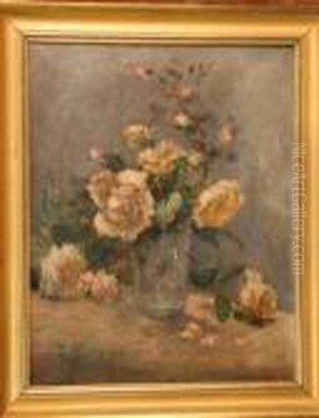 Nature Morte Aux Roses Oil Painting by Leonce Pelletier