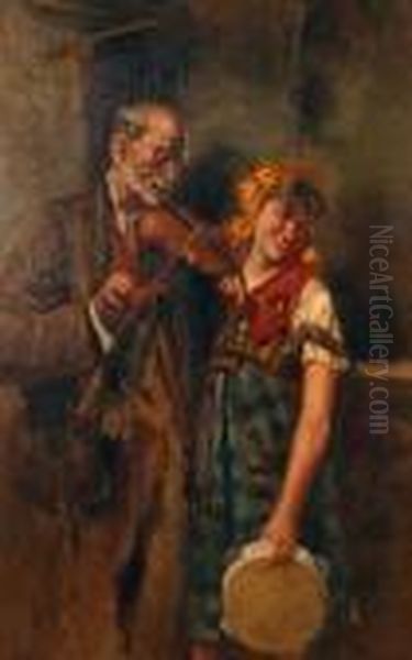 Il Violinista Oil Painting by Tito Pellicciotti