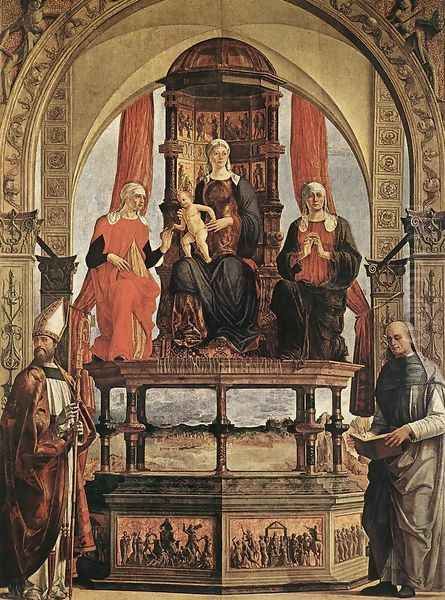 Madonna with Child and Saints 1480 Oil Painting by Ercole de' Roberti