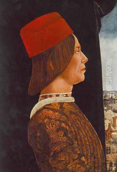 Portrait of Giovanni II Bentivoglio c. 1480 Oil Painting by Ercole de' Roberti