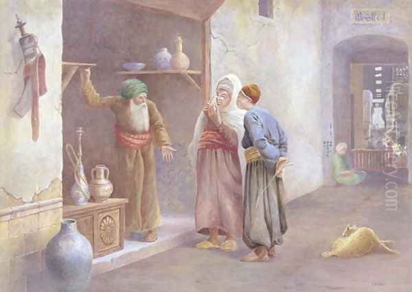 Arab traders, Cairo Oil Painting by Charles Robertson