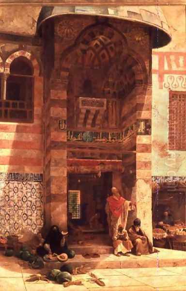 Outside the Mosque Oil Painting by Charles Robertson