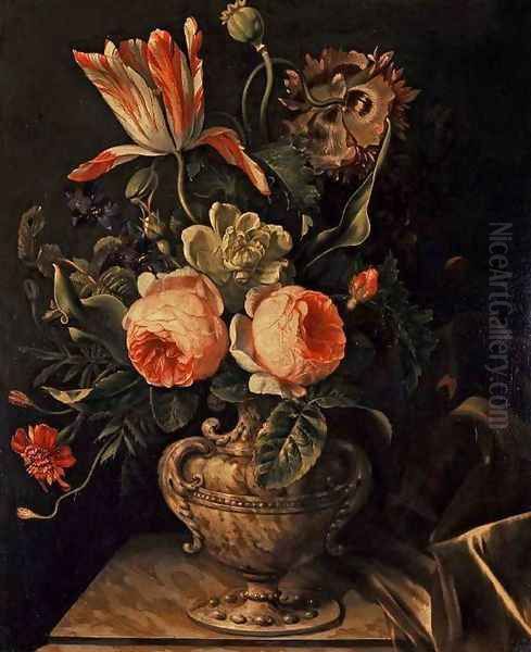 A Vase of Flowers Oil Painting by Willem Frederik van Royen