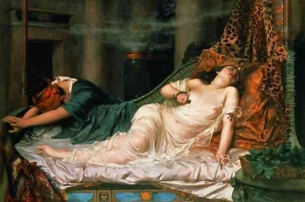 The Death of Cleopatra 1892 Oil Painting by Arthur Reginald