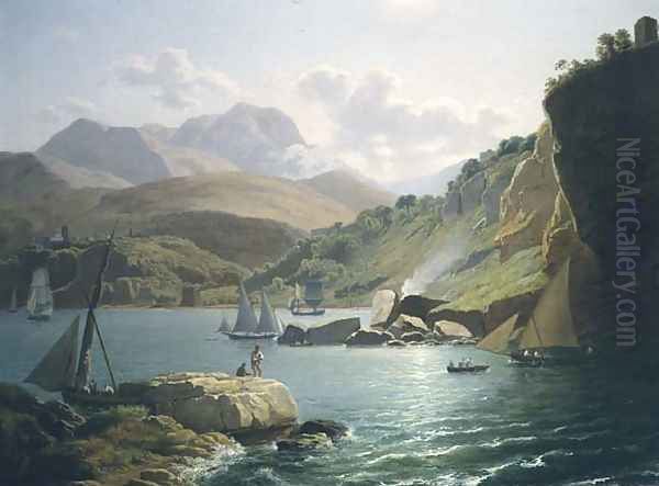 A View of the Shore of Vietri Sul Mare and the Village of Raito, in the Gulf of Salerno, 1799 Oil Painting by Ramsay Richard Reinagle