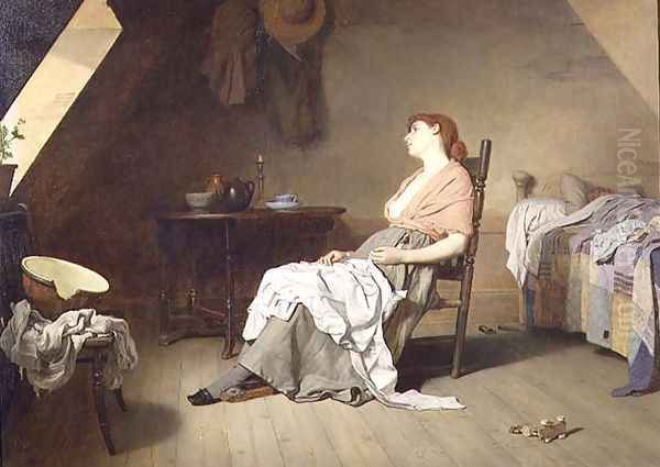 Weary, or The Song of the Shirt, 1887 Oil Painting by Edward Radford